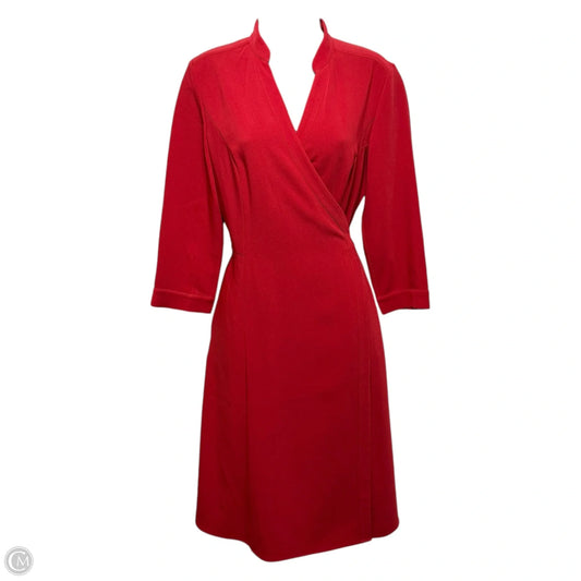 Wrap Dress Casual Midi By Brooks Brothers In Red, Size: 4