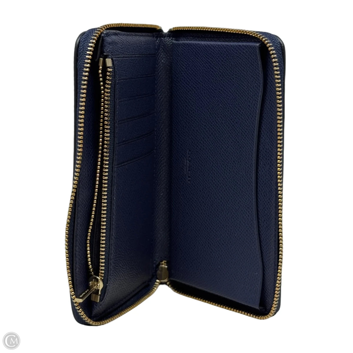 Crossgrain Leather Full Zip Phone Wallet Designer By Coach, Size: Medium