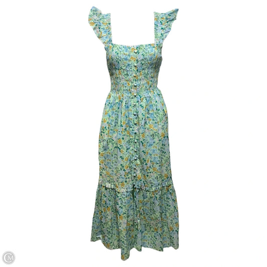 Smocked Bust Dress Casual Maxi By Anthropologie In Floral Print, Size: Xs