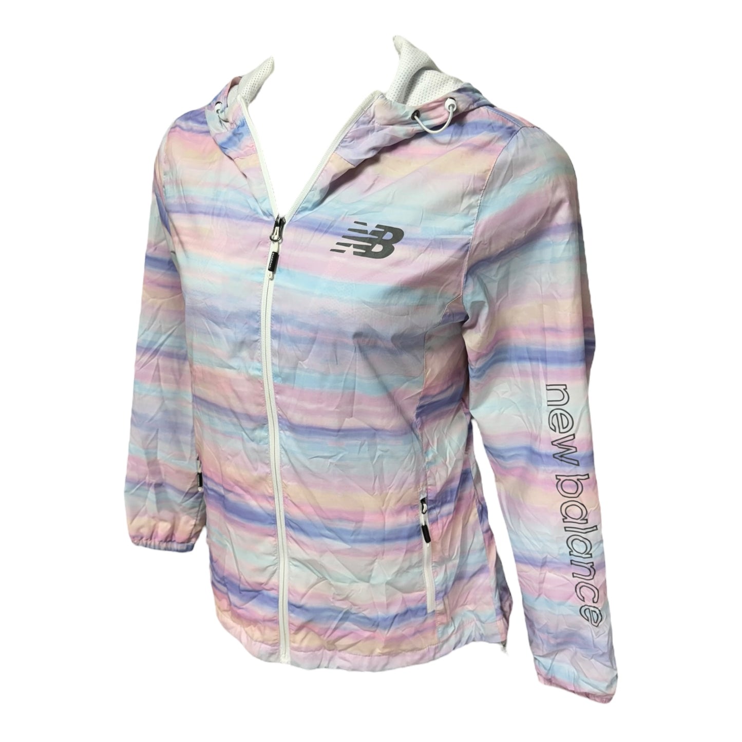 Jacket Windbreaker By New Balance In Rainbow Print, Size: L