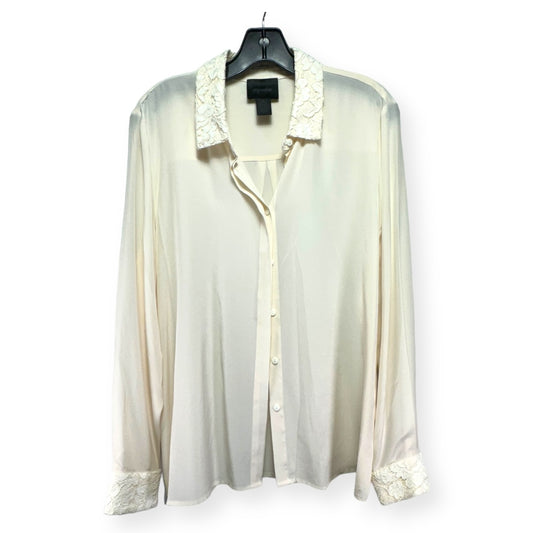 100% Silk Top Long Sleeve By Magaschoni  Size: L