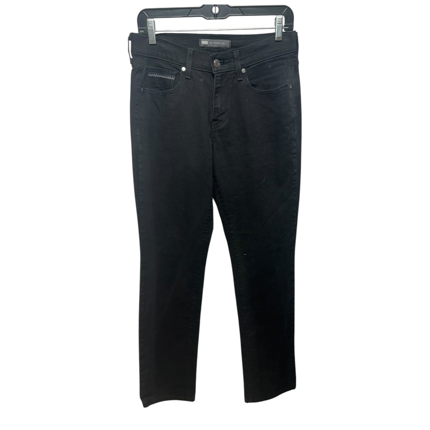 Jeans Straight By Levis In Black Denim, Size: 6