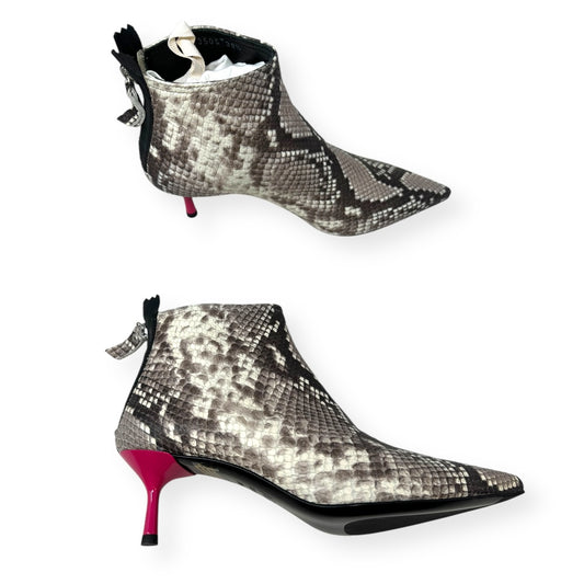 Ide Bootie - Natural Snakeskin & Pink Heel Designer By AGL  Size: 8.5