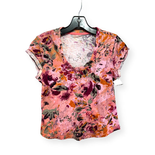 Floral Print Top Short Sleeve Pilcro, Size Xs