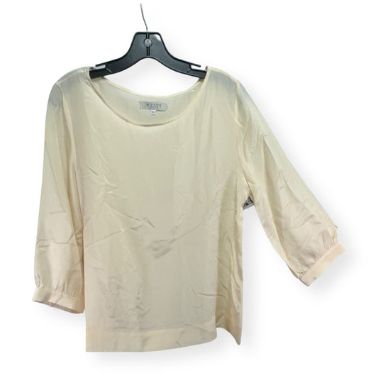100% Silk Cream Blouse Long Sleeve Wyatt Collection,, Size L