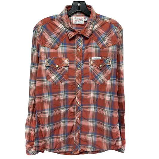 Top Long Sleeve By True Religion In Plaid Pattern, Size: L