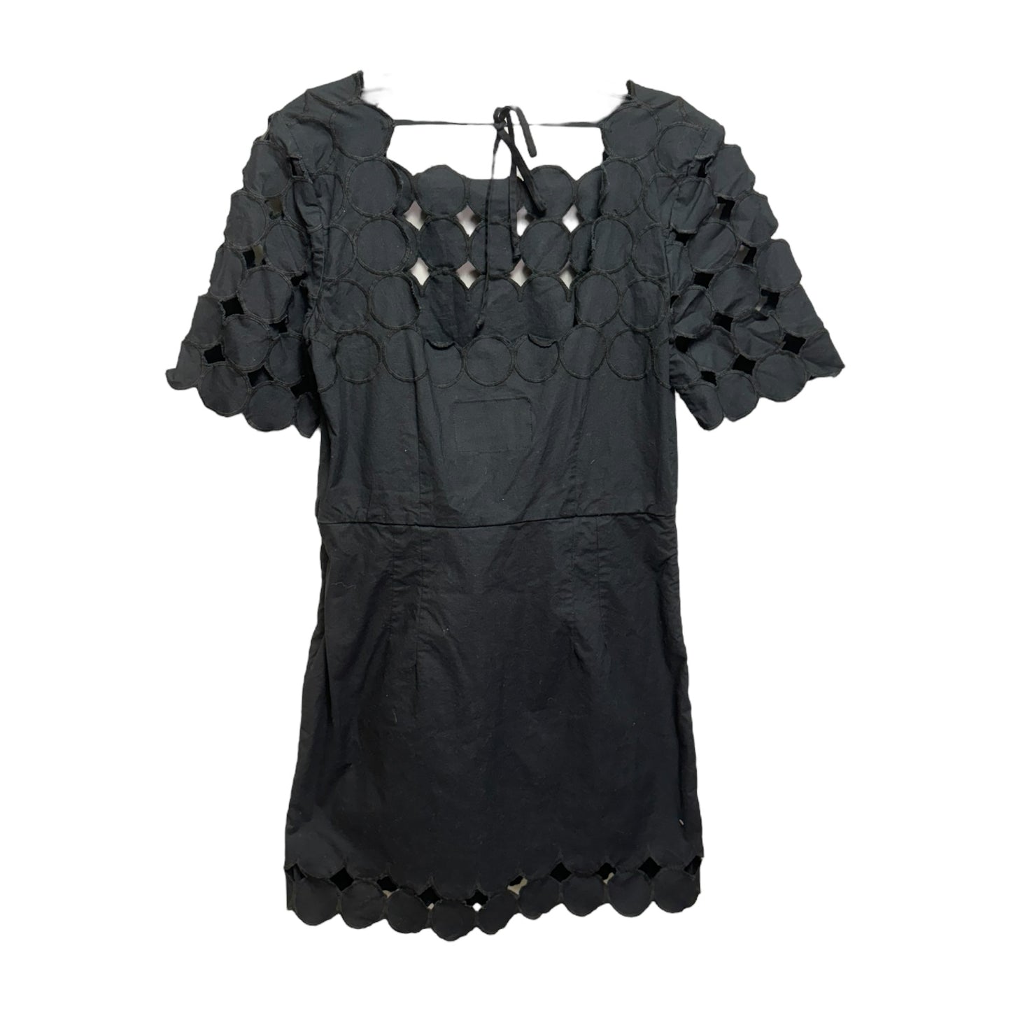 Cutwork Mini Shift Dress By Anthropologie In Black, Size: 8