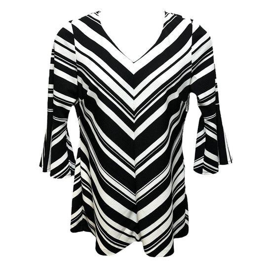 Chevron Pattern Tunic Long Sleeve Coco Bianco, Size L