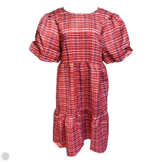 Tie Back Dress Casual Midi By Glamorous Curve In Plaid Pattern, Size: 18
