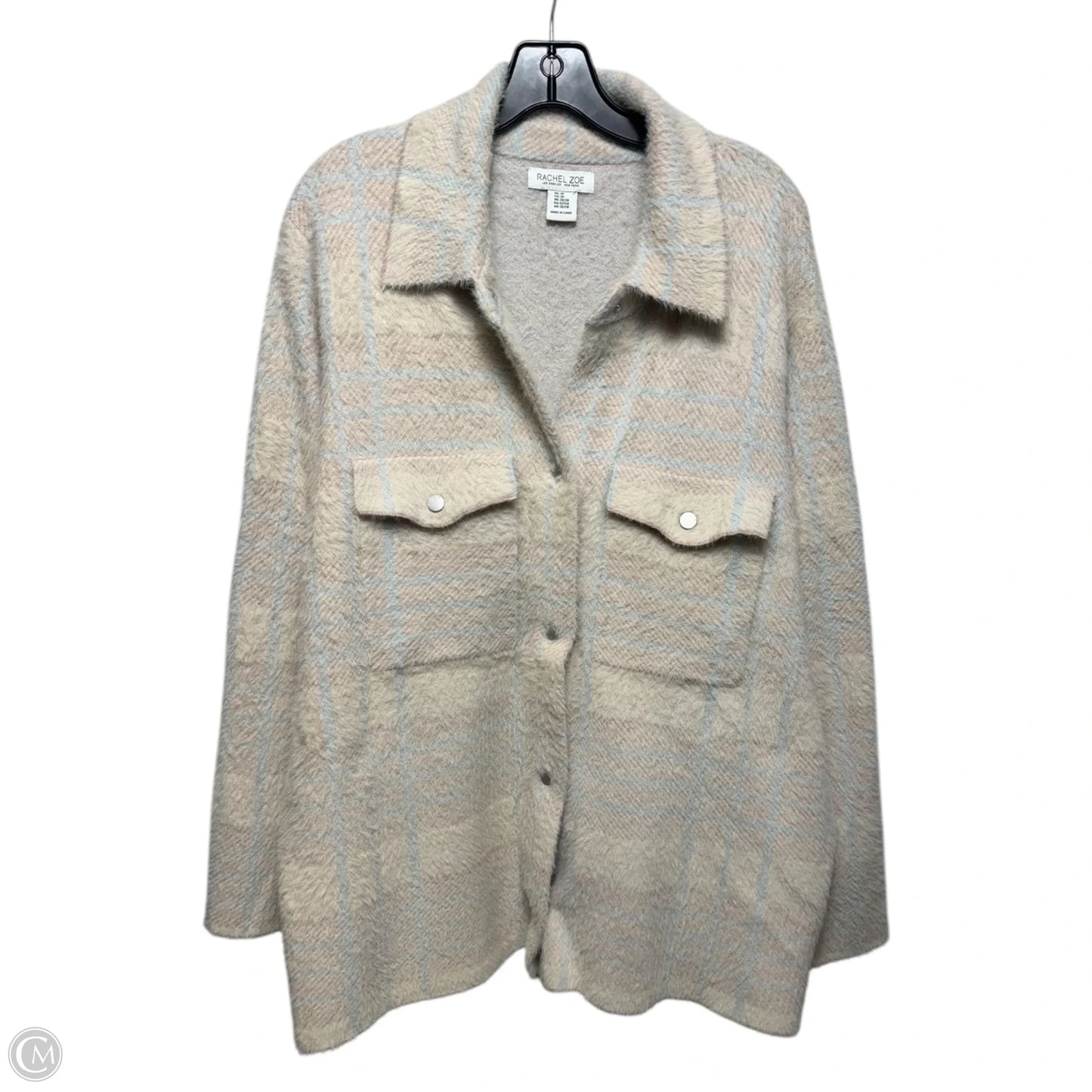 Eyelash Jacket Shirt By Rachel Zoe In Tan, Size: 3x
