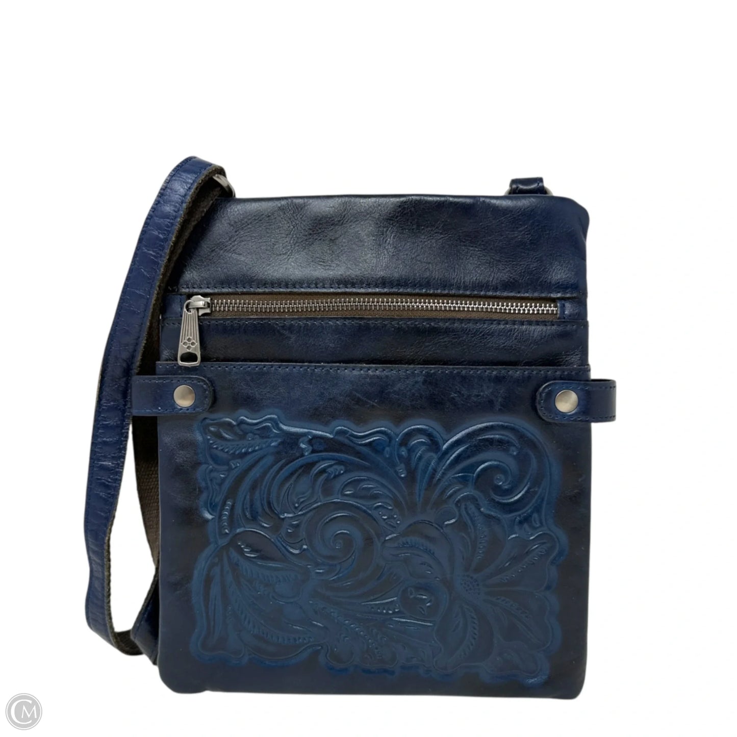 Prizzi Tooled Leather Crossbody Designer By Patricia Nash, Size: Large