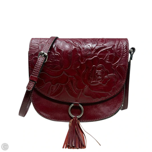 Brinlee Tooled Leather Saddle Crossbody Bag Designer By Patricia Nash, Size: Medium