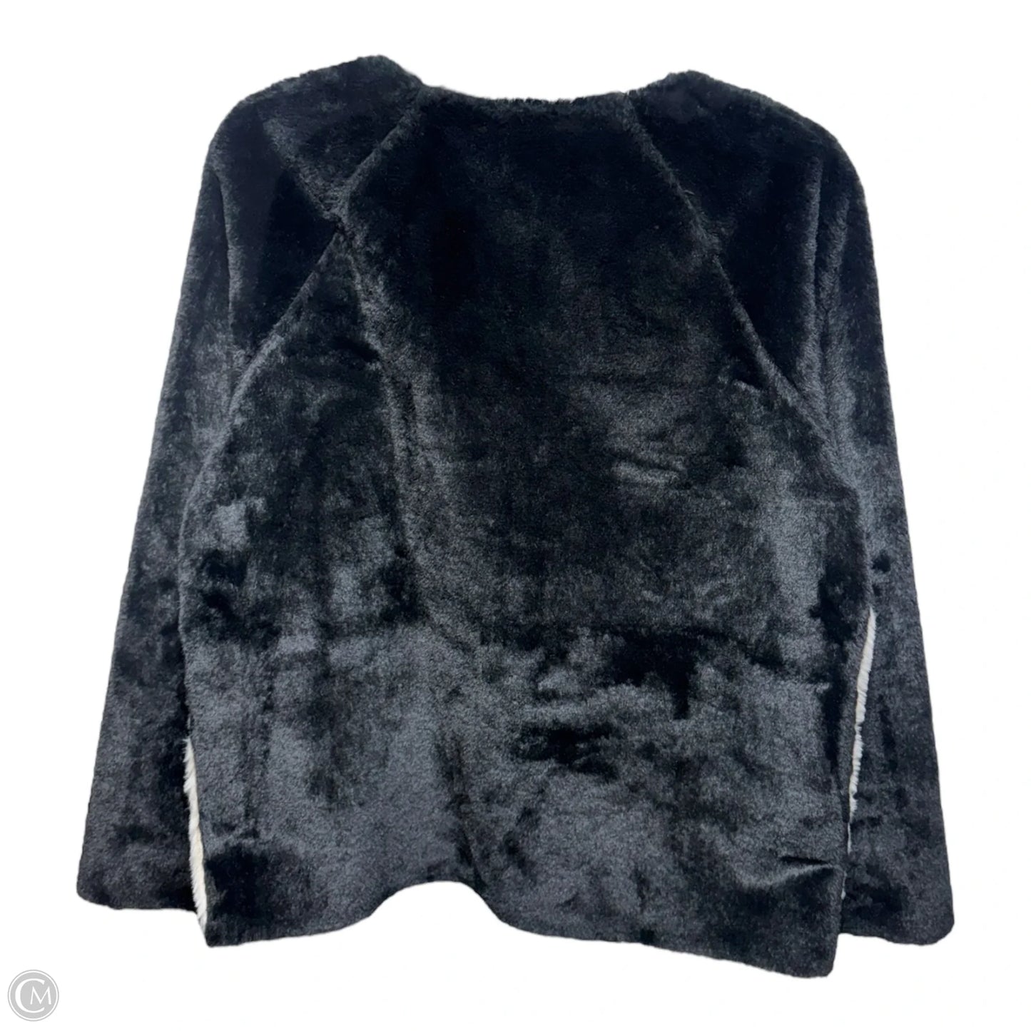 Colorblock Faux Fur Jacket By Velvet By Graham And Spencer. Large In Black & Cream, Size: S
