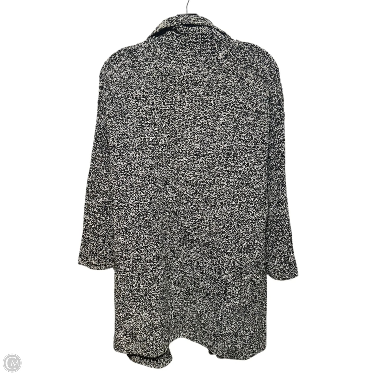 Sweater Cardigan By Eileen Fisher In Black & White, Size: S