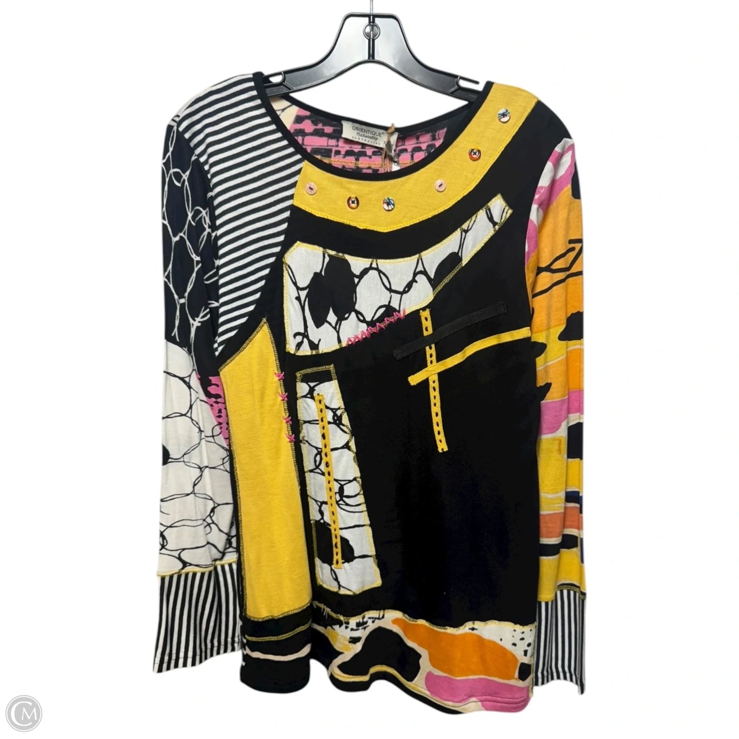 Abstract Top Long Sleeve By Orientique In Multi-colored, Size: Xs