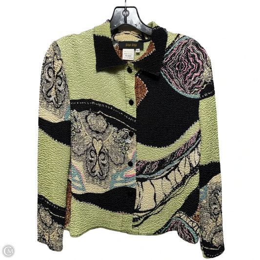 Crinkle Top Long Sleeve By Bala Bala In Multi-colored, Size: M