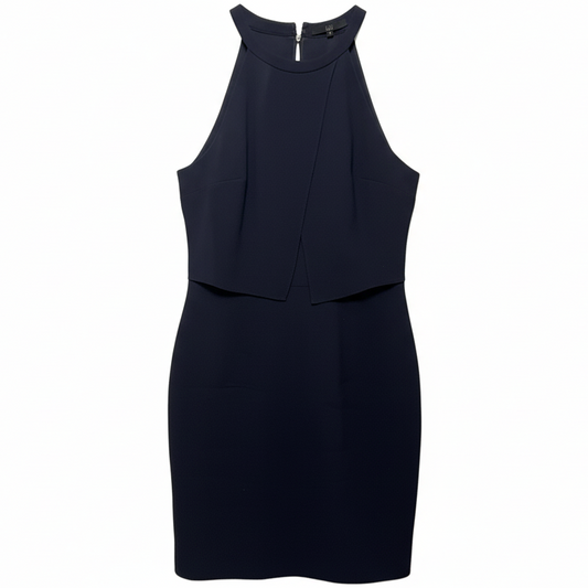 Bibelot Crepe Halter Sheath Shift Mini Dress By Tibi In Navy, Size: S