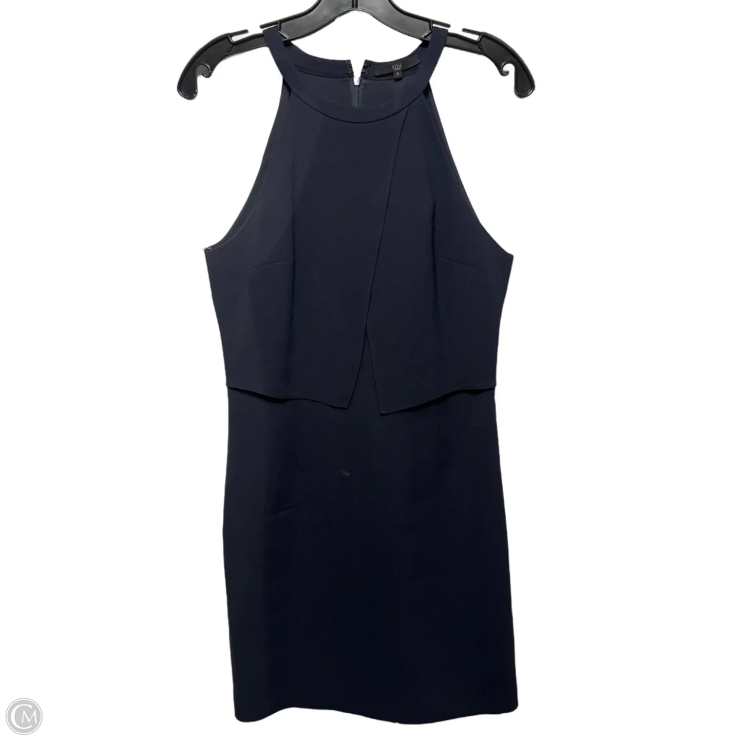 Bibelot Crepe Halter Sheath Shift Mini Dress By Tibi In Navy, Size: S