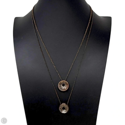 Double Copper Pendant Layered Necklace Set Of 2