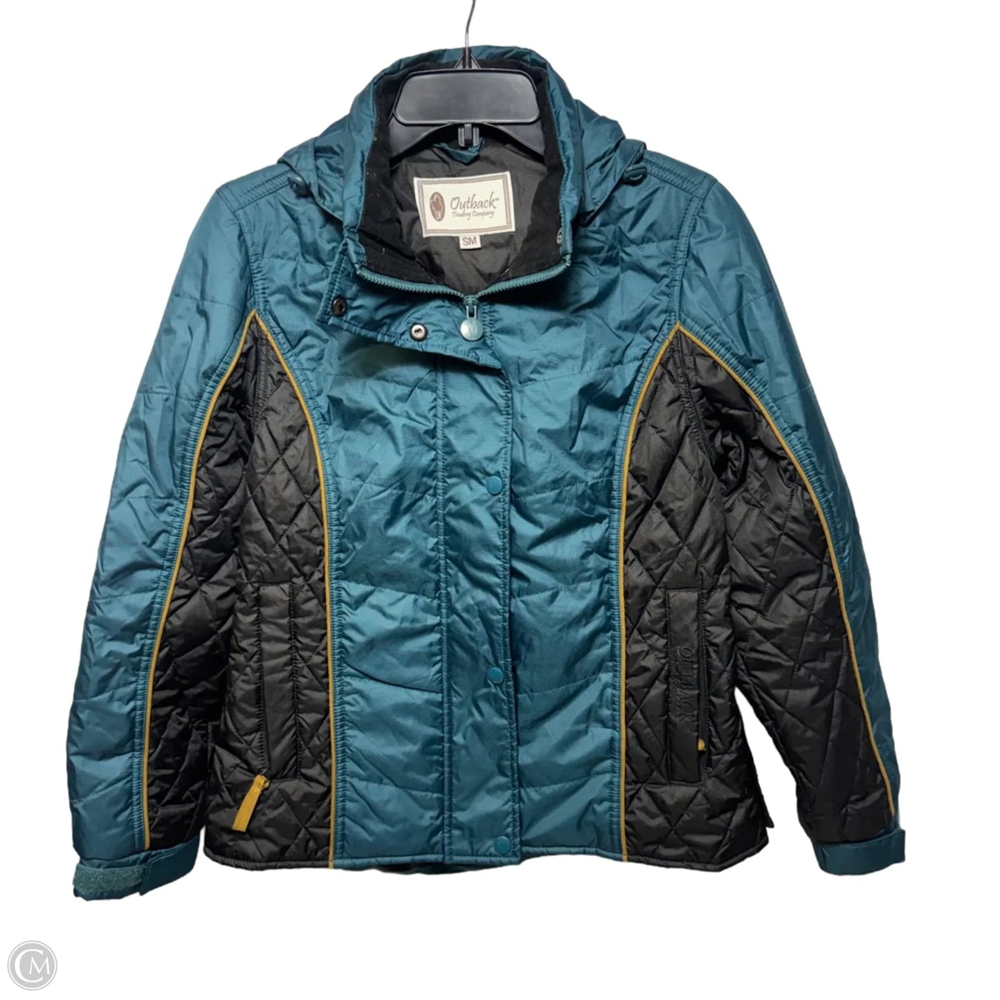 Jacket Puffer & Quilted By Outback Trading Company In Teal & Black, Size: S/M