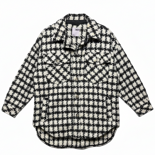 Oversized Shacket By Sonoma Goods For Life In Black & Cream, Size: Xs