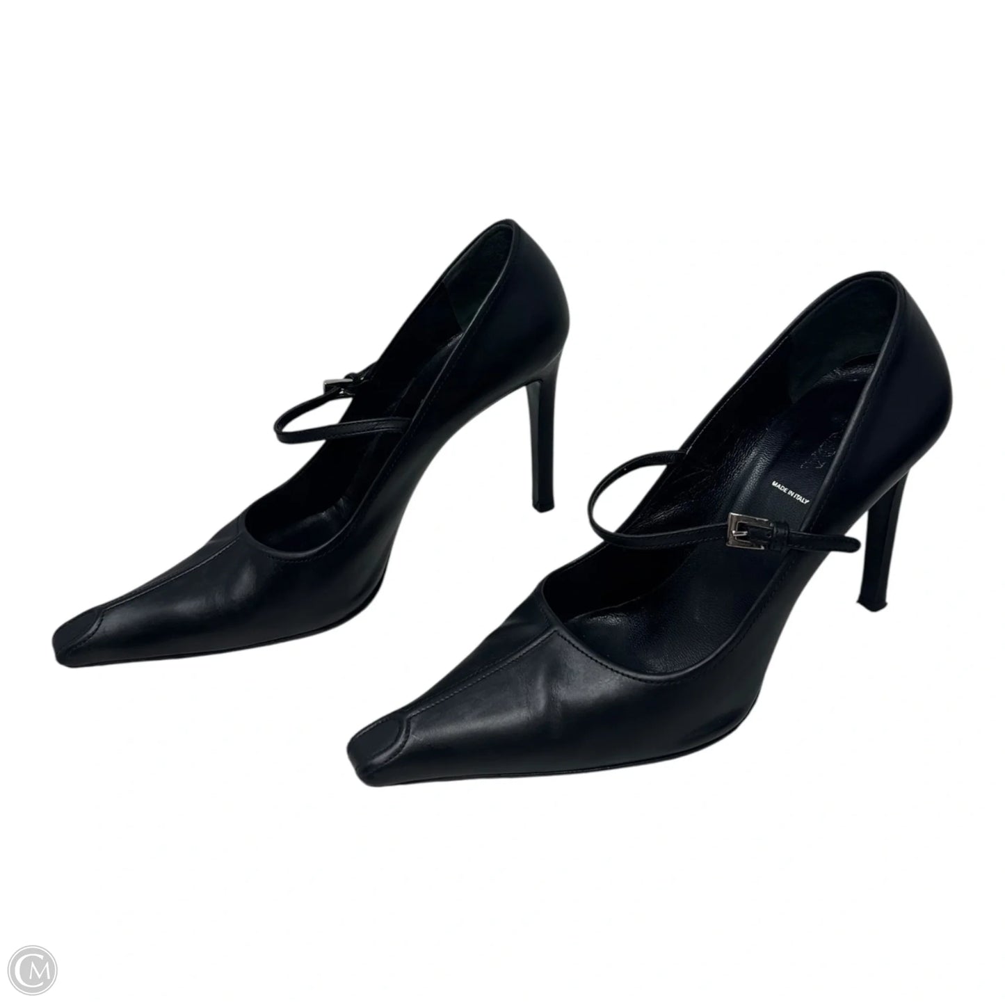 Heels Shoes Luxury Designer By Prada In Black, Size: 10 (IT 40)