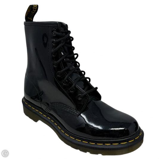 1460 Patent Leather Lace Up Boots By Dr Martens In Black, Size: 9