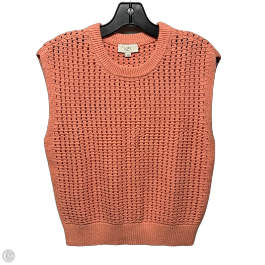 Open Knit Vest Sweater By Loft In Orange, Size: S