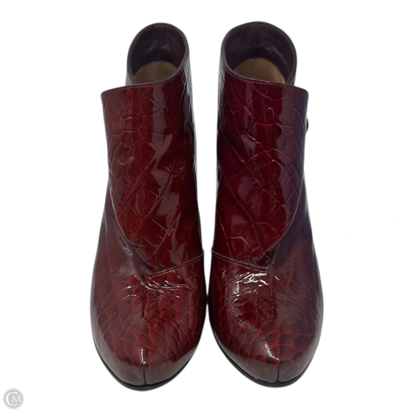 Delft Cornelia Croc Ankle Boots Luxury Designer By Louis Vuitton In Red, Size: 9 (IT 39)