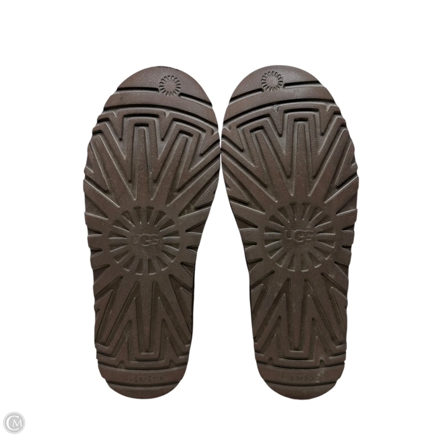 Classic Cardi Cabled Knit Boots Designer By Ugg In Brown, Size: 10