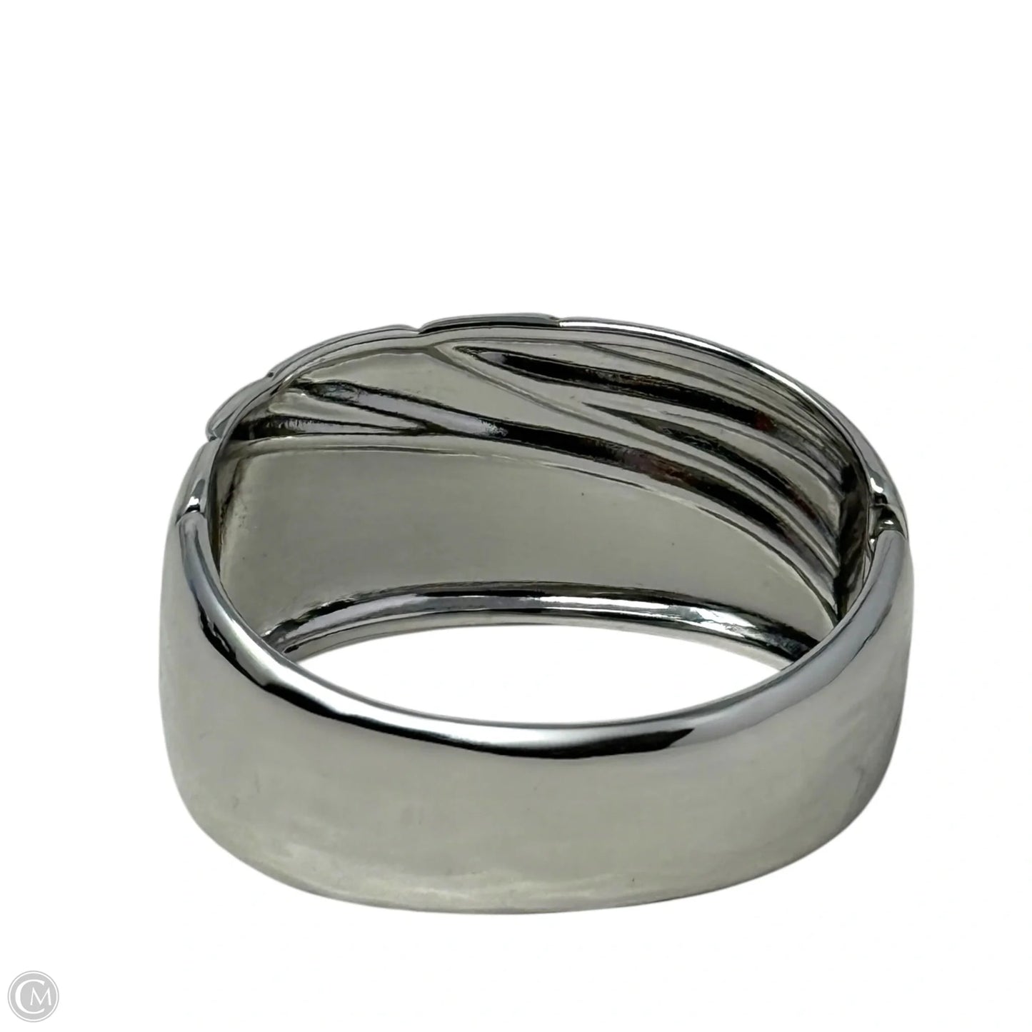 Silver Tone Wave Hinged Cuff Bracelet By Chicos
