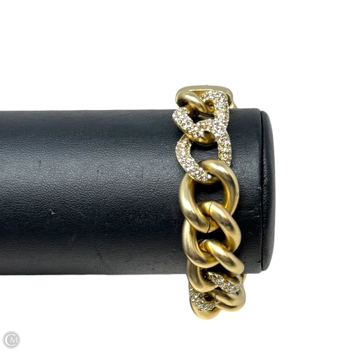 Gold Tone & CZ Chunky Curb Link Bracelet