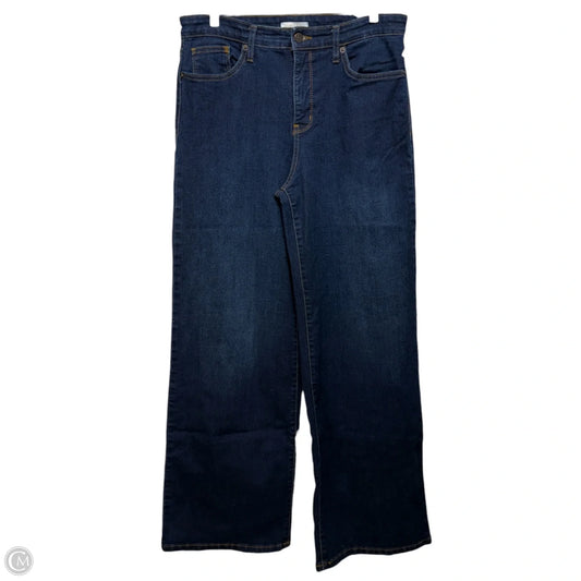 High Rise Wide Leg Jeans By Crown And Ivy In Blue Denim, Size: 10