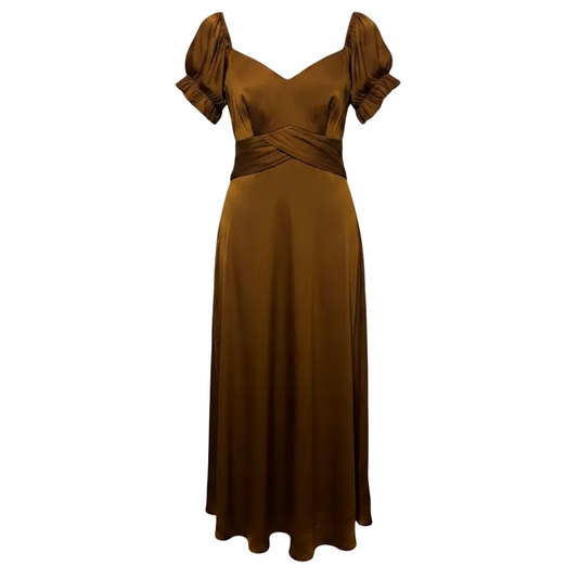 Sumatra Midi Dress By Fortunate One In Brown, Size: L