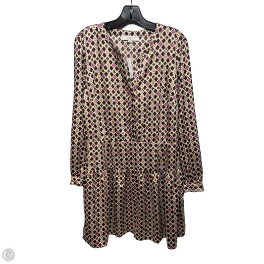 Dress Casual Midi By Loft In Multi-colored, Size: 14