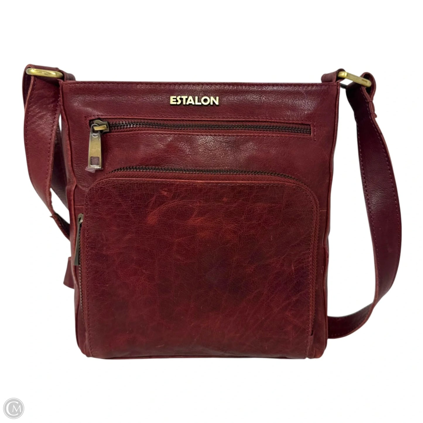Leather Crossbody By Estalon, Size: Medium