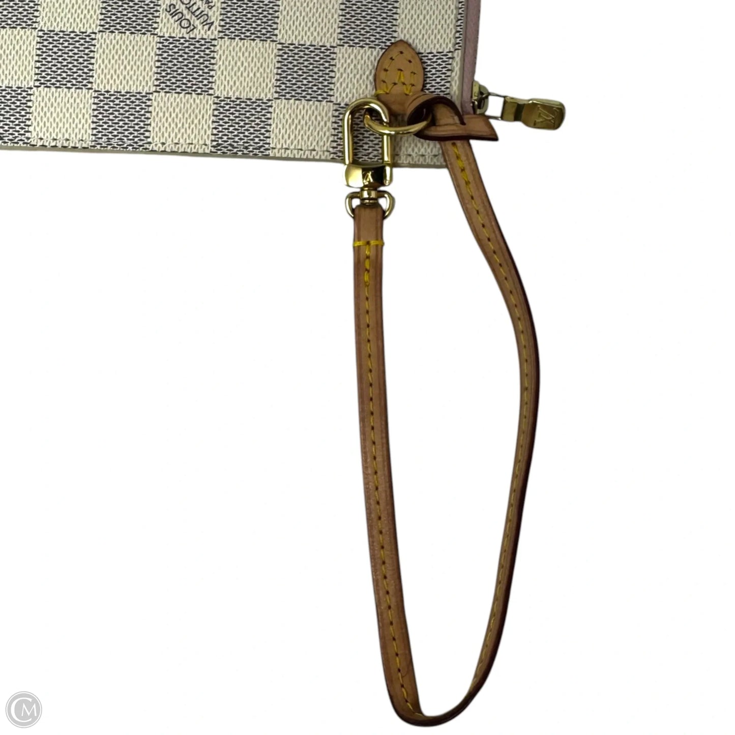 Damier Azur Pochette Wristlet Luxury Designer By Louis Vuitton, Size: Medium