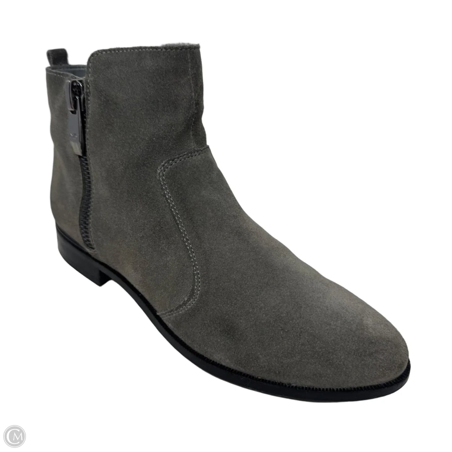 Rail Suede Boots Ankle Heels By Marc Fisher In Grey, Size: 7.5