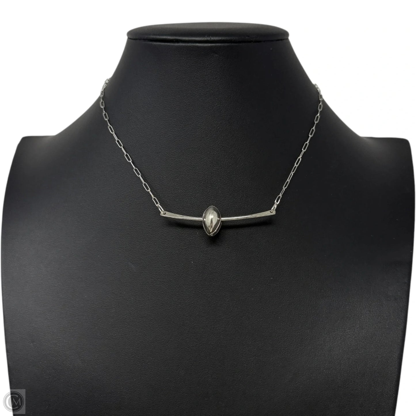 Horizontal Bar & Ball Pendant Necklace
