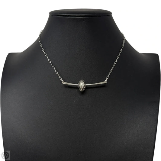 Horizontal Bar & Ball Pendant Necklace