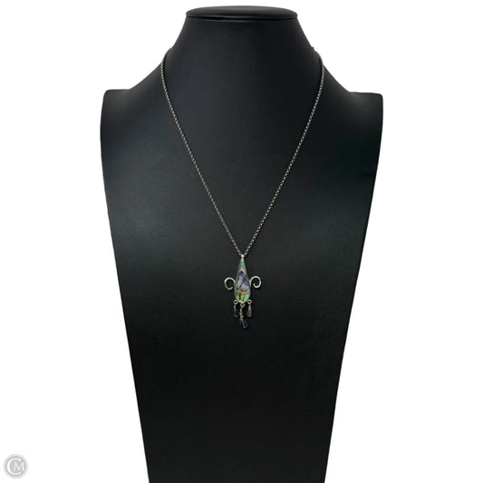 Fleur-de-lis Pressed Flower Pendant Necklace By Shar Dixon