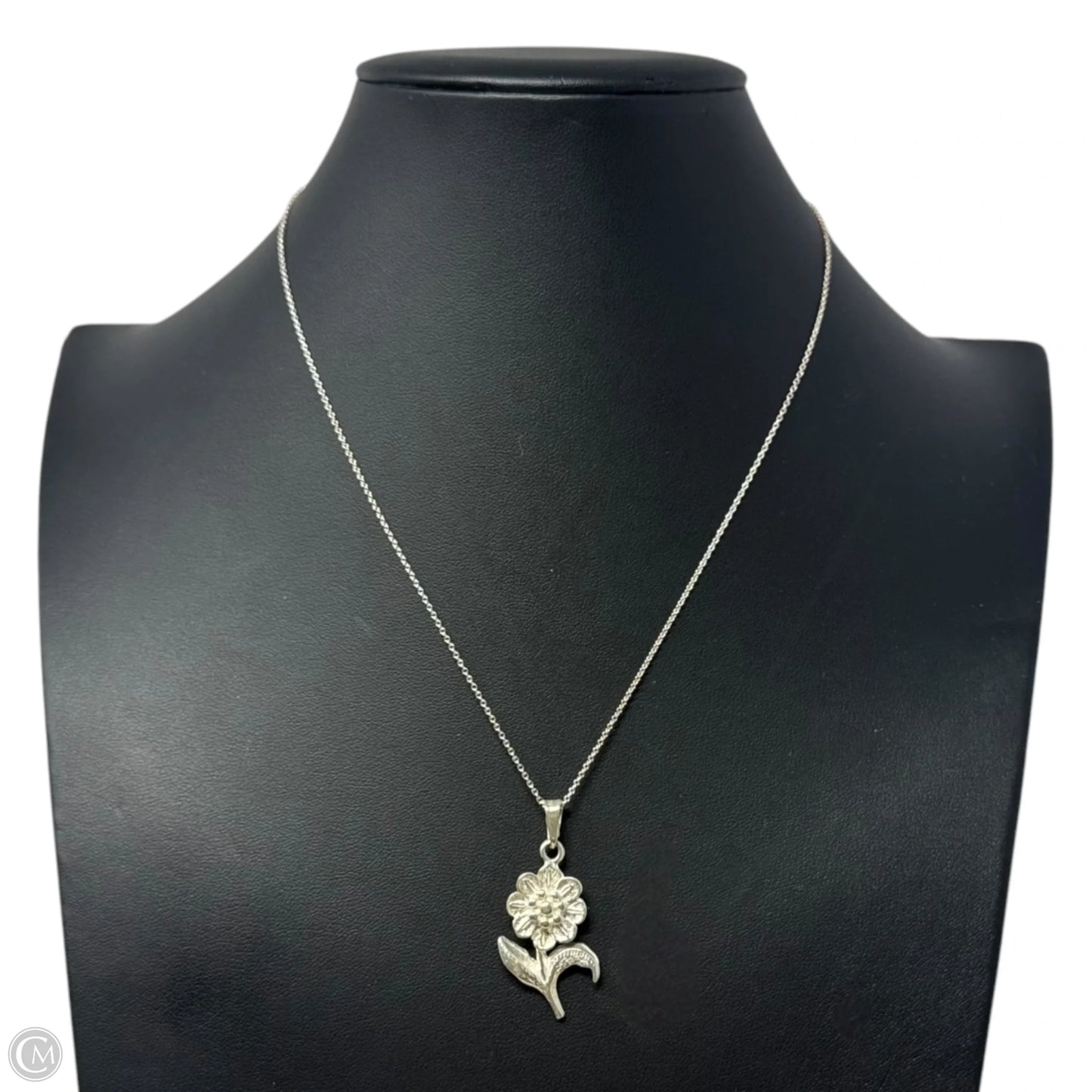 Flower Pendant Sterling Silver Necklace