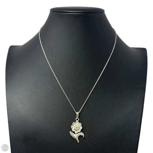 Flower Pendant Sterling Silver Necklace