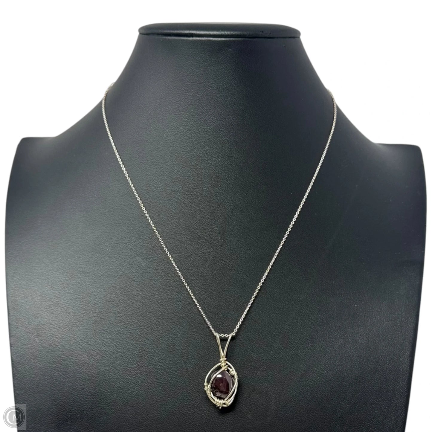 Wire Wrapped Stone on Sterling Silver Chain