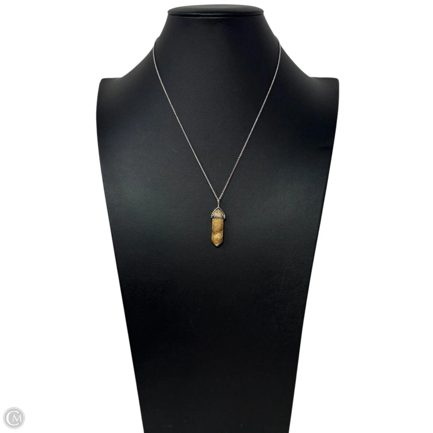Sterling Silver & Picture Jasper Point Pendant Necklace