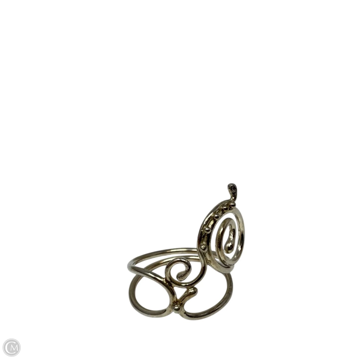 Silver Tone Wire Work Snail Ring, Size: 7