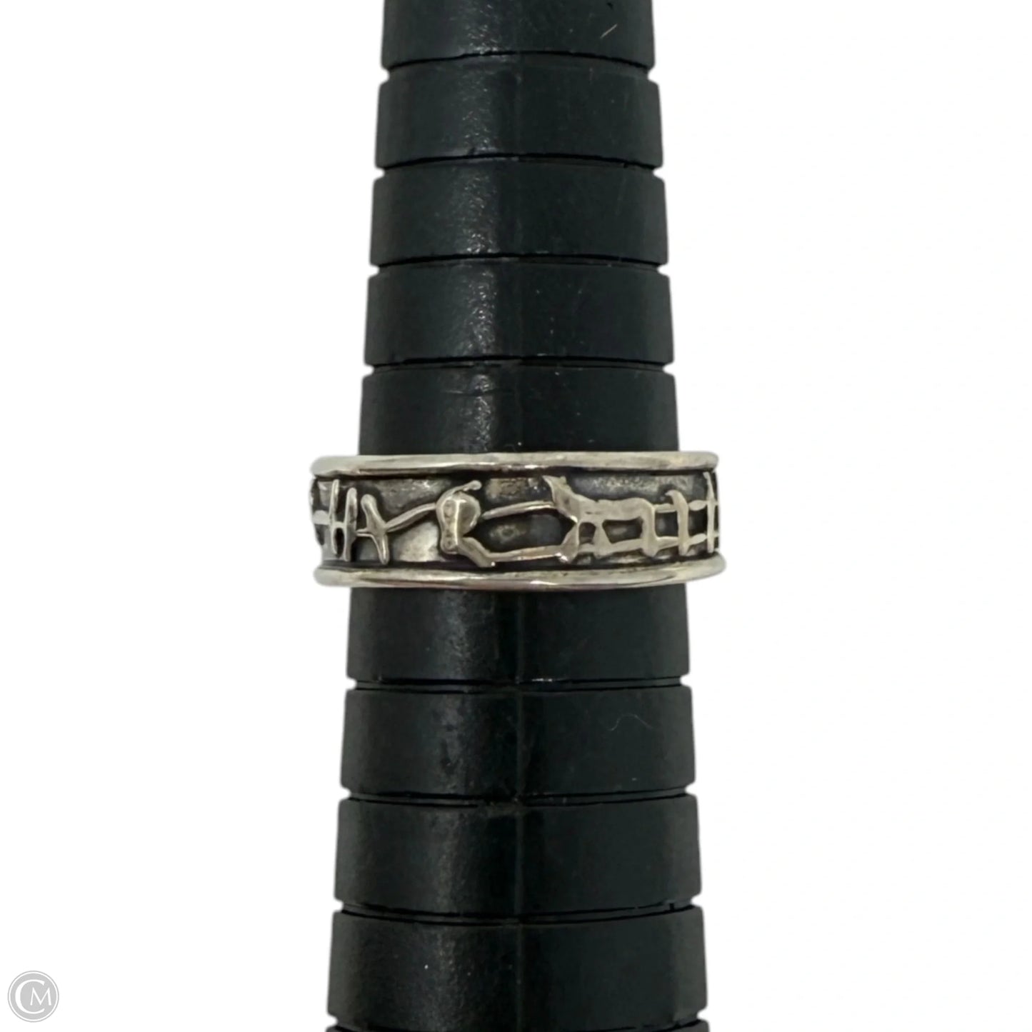 Oxidized Silver Tone Band Ring, Size: 6.5