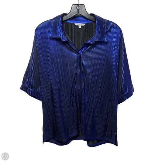 Top Short Sleeve By John Mark In Blue, Size: M
