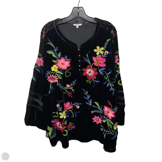 Top Long Sleeve By John Mark In Floral Print, Size: 3x