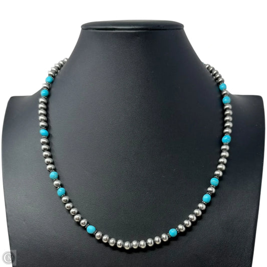 Turquoise & Sterling Silver Bead Necklace